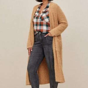 Torrid Women’s Plus Knit Open Front Duster Cardigan Sweater - Plus Size 0X - EUC